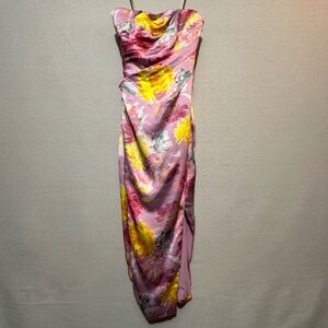 Monique Lhuillier satin strapless dress - size 4